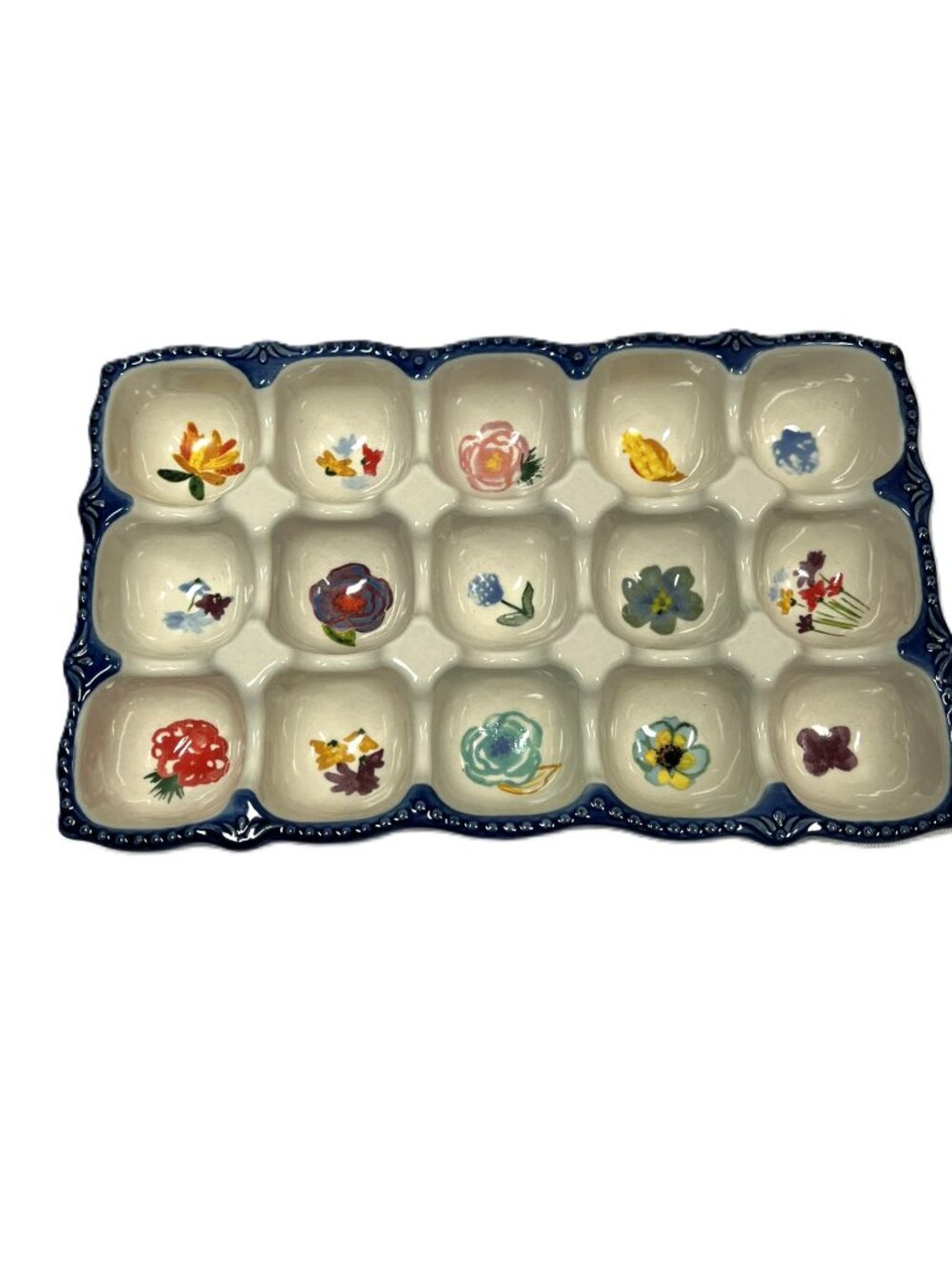 Pioneer Woman Egg Holder Celia Stoneware Floral Dish